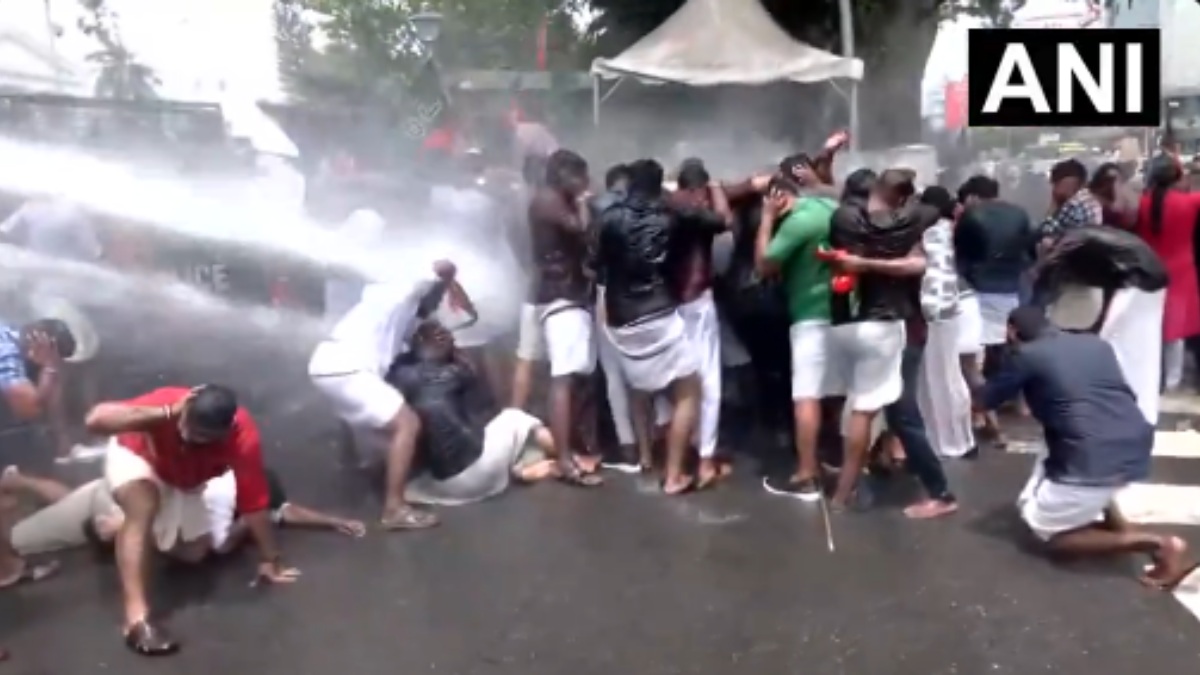 Kerala Secretariat Protest: Police Use Water Cannons to Disperse BJYM Members