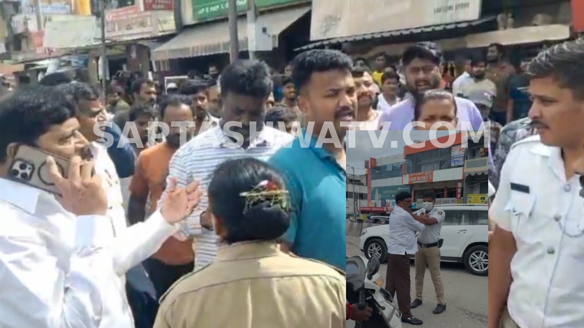 ಬೆಂಗಳೂರು - ಟ್ರಾಫಿಕ್ ಪೊಲೀಸ್ ಸಿಬ್ಬಂದಿಗೆ ಕಾಲಿನಿಂದ ಒದೆಯಲು ಮುಂದಾದರಾ ಜೆಡಿಎಸ್ ಮುಖಂಡ?!!