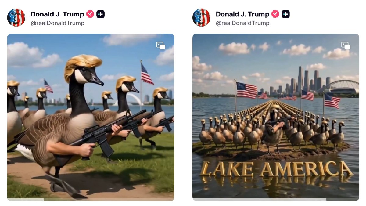Trump’s ‘Lake America’ AI Ducks Video Sparks Fresh Canada-US Row