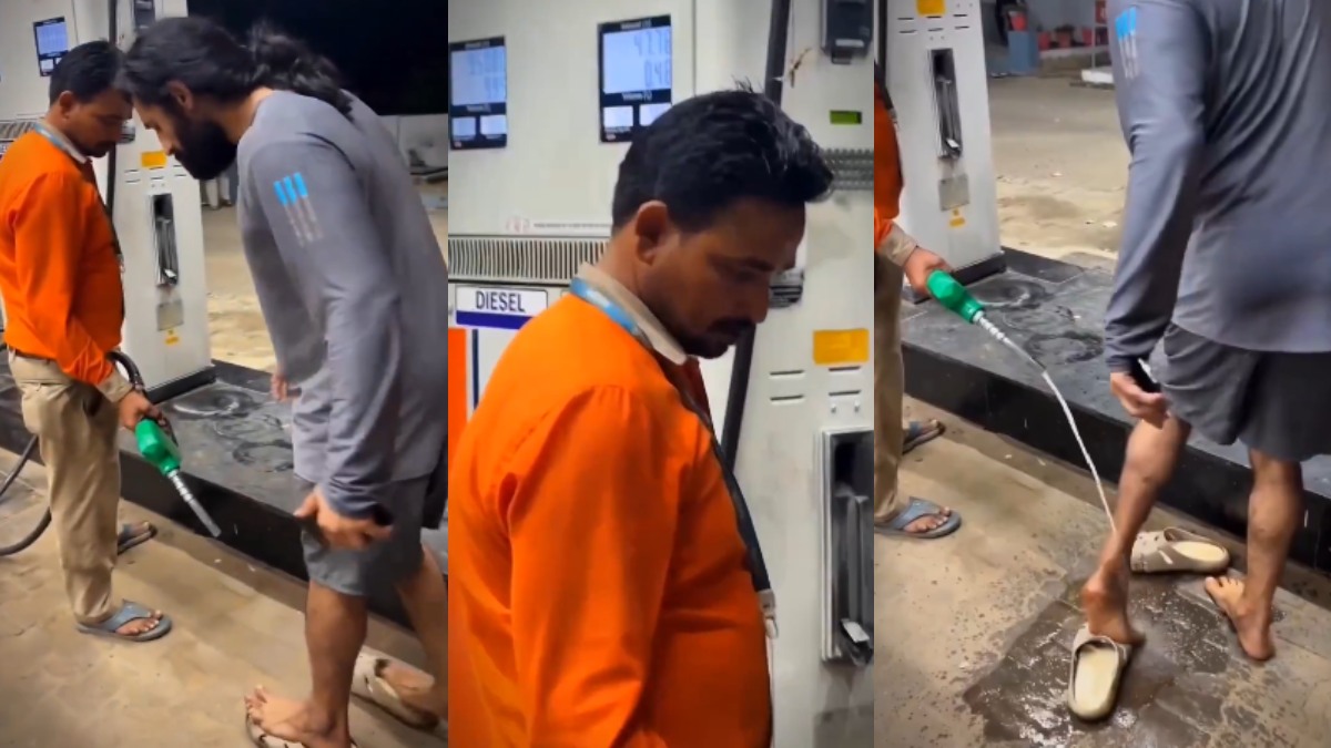 Man Washing Feet With Petrol Video Goes Viral | Photo Credit: https://x.com/Digital_khan01