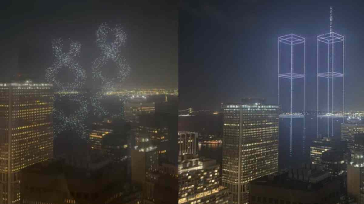 Drone Show Recreates Twin Towers Over Manhattan Ahead of 9/11 Anniversary