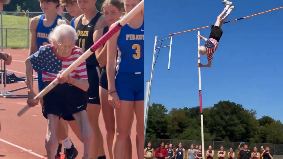 95-Year-Old Woman Stuns Internet With Incredible Pole Vault Performance