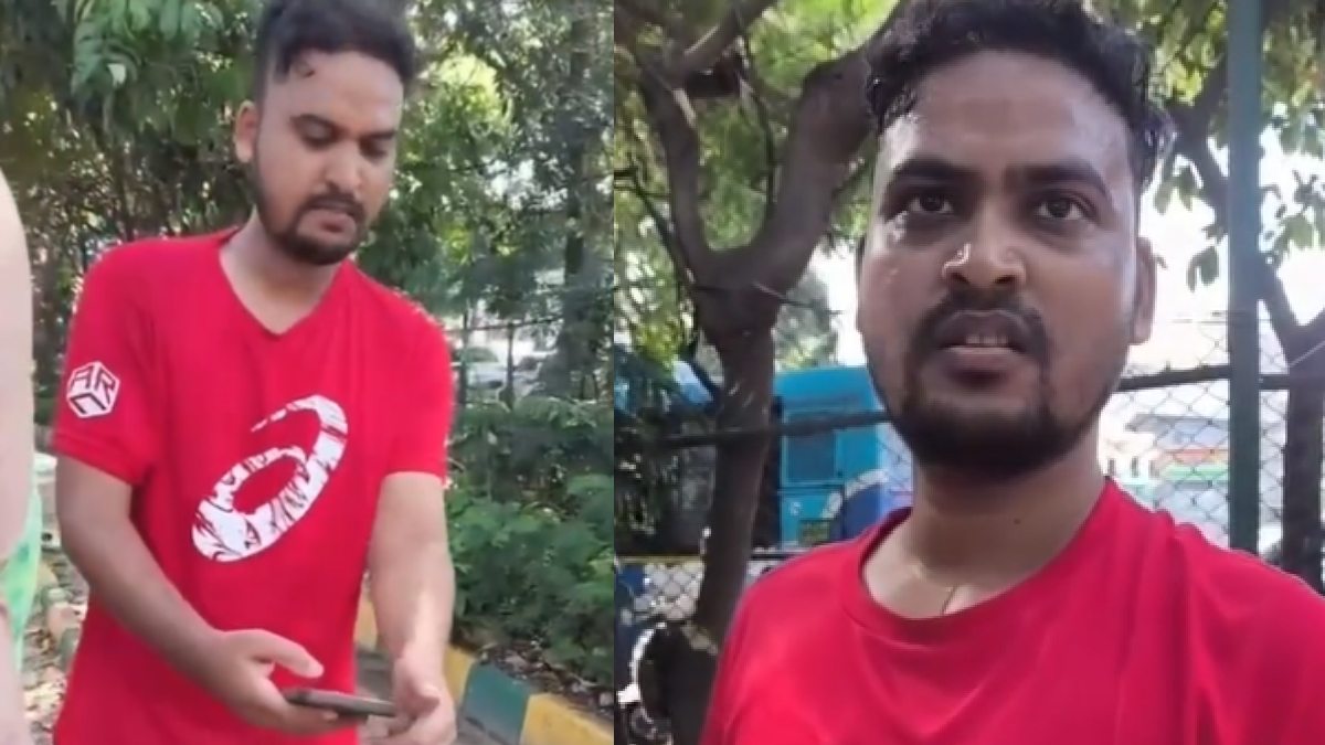 Man confronted at Agara Lake | Photo Credit: https://www.instagram.com/_its_ramesh_m/