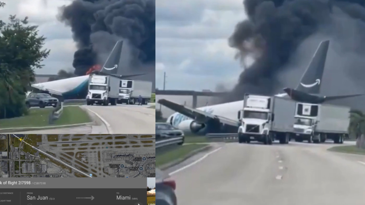 Amazon-Linked Boeing 767 Cargo Plane Crashes at Miami Airport, 5 Dead and Several Injured