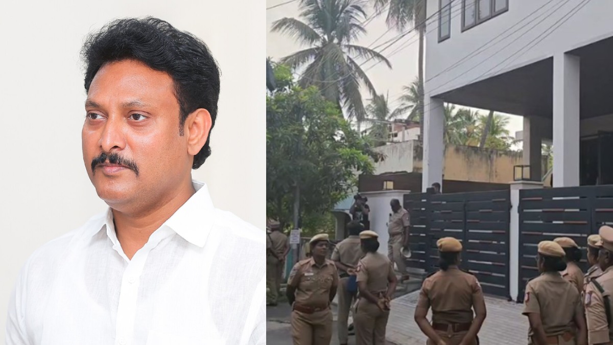 CCB Searches Anbil Mahesh Hom | Photo Credit: https://x.com/ani_digital/    |     https://en.wikipedia.org/wiki/