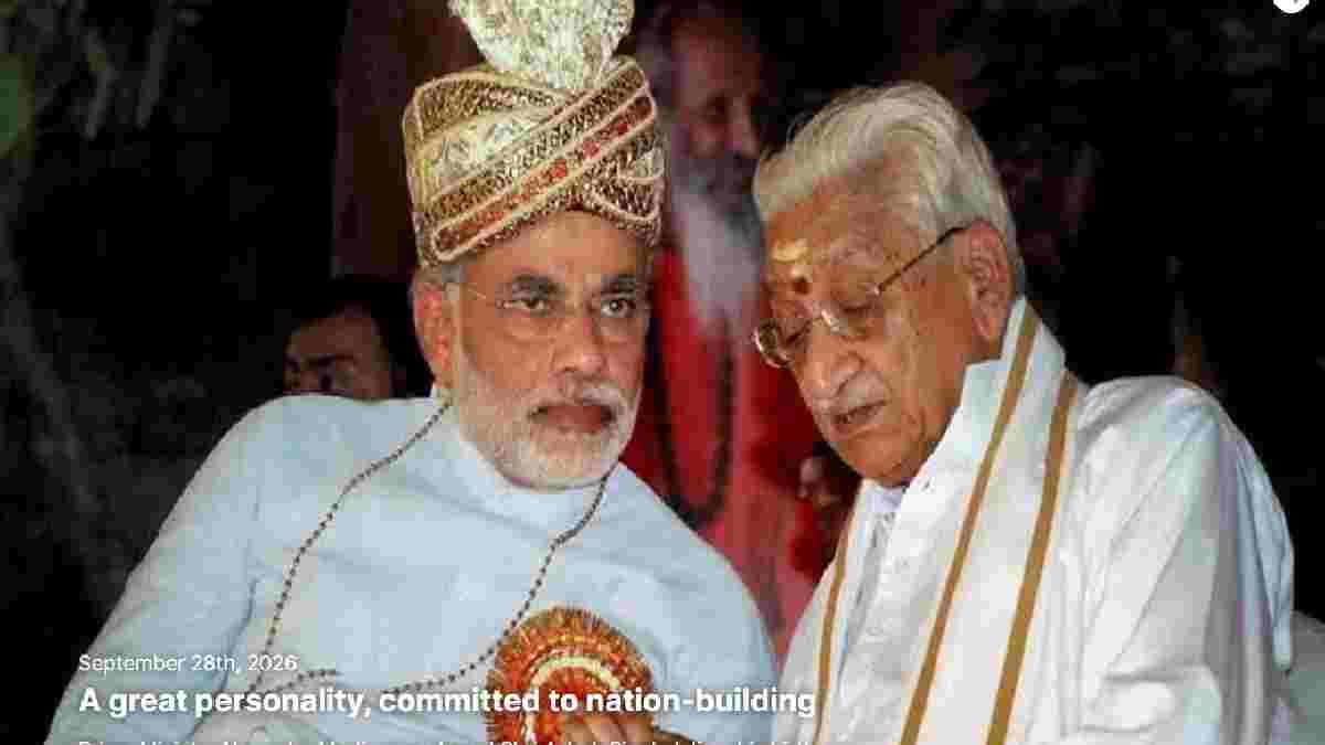 ರಾಮಜನ್ಮಭೂಮಿ ಆಂದೋಲನದ ಪ್ರಮುಖ ನಾಯಕ ಅಶೋಕ್ ಸಿಂಘಾಲ್‌ಗೆ ಮೋದಿ ನಮನ | Photo Credit: https://x.com/ANI