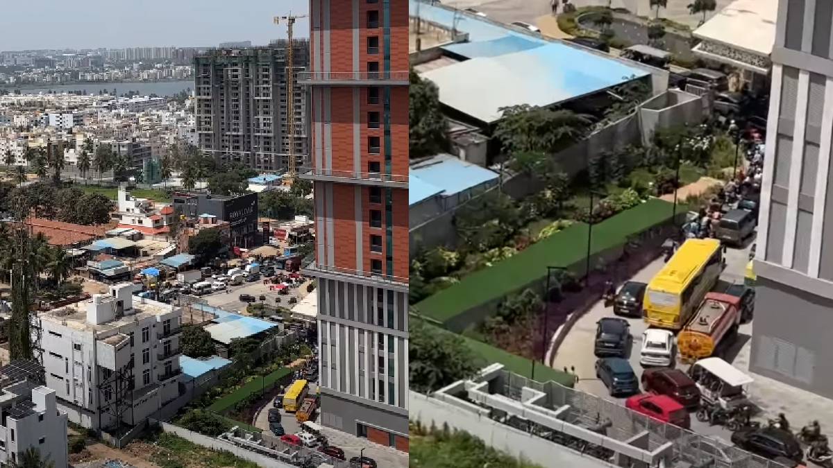 Bengaluru Traffic Shock! Viral Video Shows Cars, Bikes and Bus Stuck in Jam Inside Housing Society