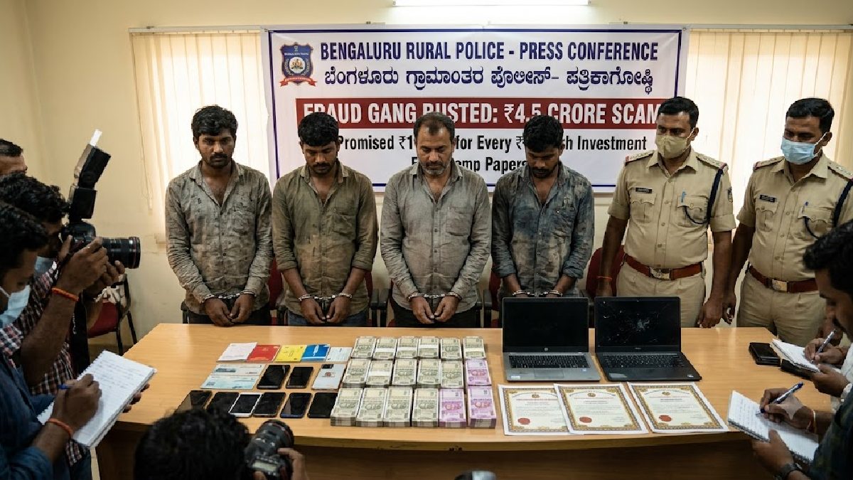 ₹10 ಲಕ್ಷ ಹೂಡಿಕೆ ಮಾಡಿದ್ರೆ ₹1 ಕೋಟಿ ರಿಟರ್ನ್! ಬೆಂಗಳೂರಿನಲ್ಲಿ ₹4.5 ಕೋಟಿ ವಂಚನೆ, ಗ್ಯಾಂಗ್ ಅರೆಸ್ಟ್!!