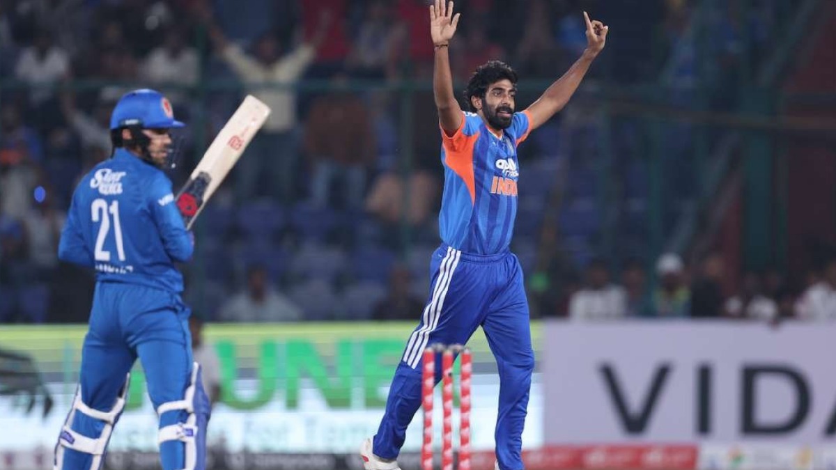 Jasprit Bumrah celebrates a wicket. | Photo Credit: https://x.com/CricCrazyJohns