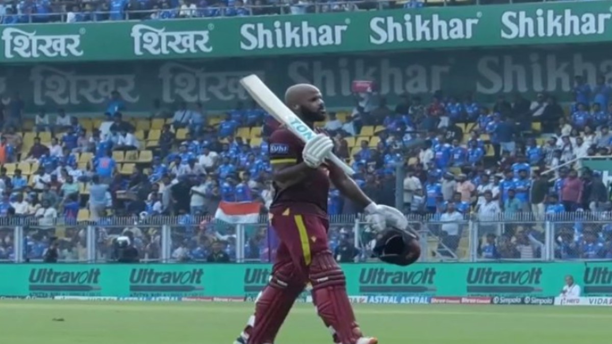 John Campbell Smashes Explosive 101 as West Indies Race to 147/2 Against India | Photo Credit: https://x.com/himanii_68/