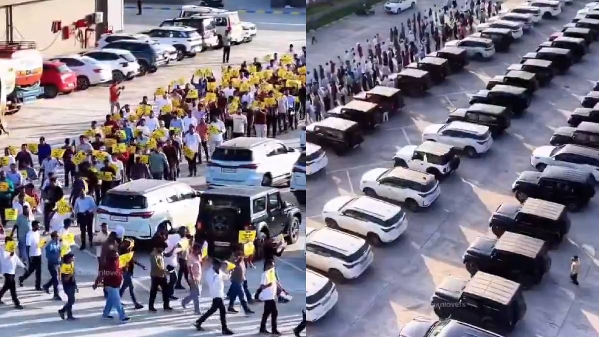 Thar and Fortuner owners take a road safety pledge in Daman. | Photo Credit: https://x.com/NotKanjusBaniya