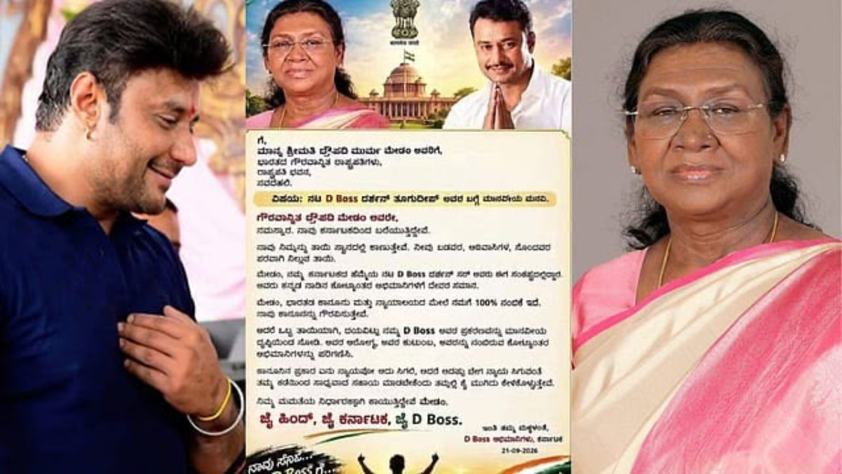 Darshan Fans Write Emotional Letter to President Droupadi Murmu, Seek Swift Justice for Kannada Actor