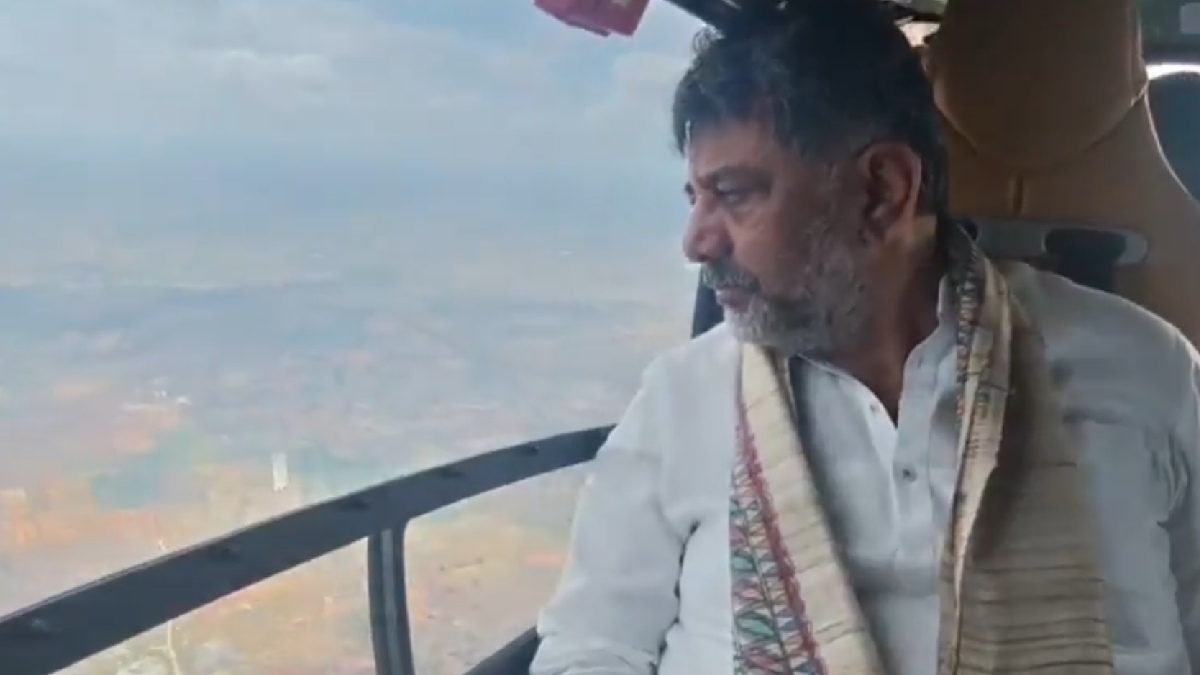 ಆಕಾಶಮಾರ್ಗದಲ್ಲಿ ಡಿ.ಕೆ. ಶಿವಕುಮಾರ್-ಬರಪೀಡಿತ ಕರ್ನಾಟಕದ ಜಿಲ್ಲೆಗಳ ವೀಕ್ಷಣೆ!!
