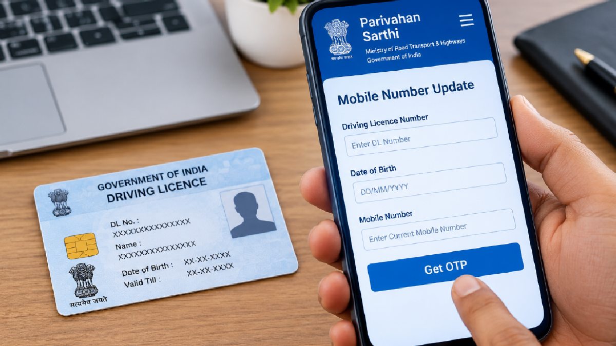 Driving licence mobile number update online. | Photo Credit: AI Image