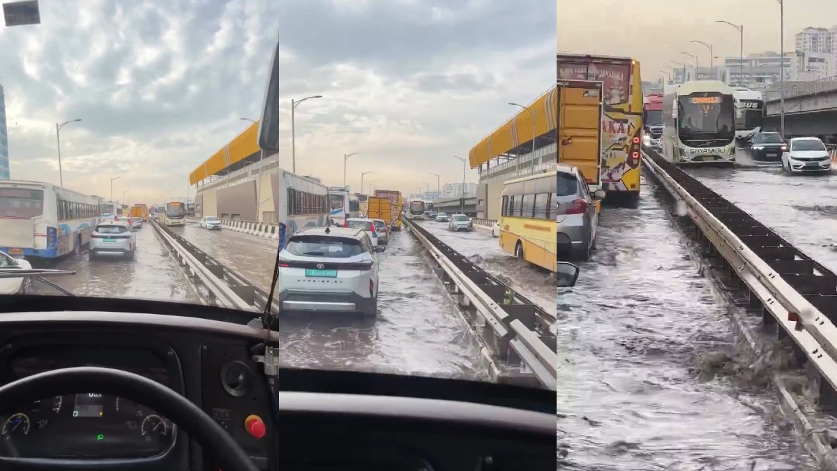 Bengaluru Rains: Electronic City Flyover Turns Into Waterlogged Stretch Near Hongasandra Metro Station