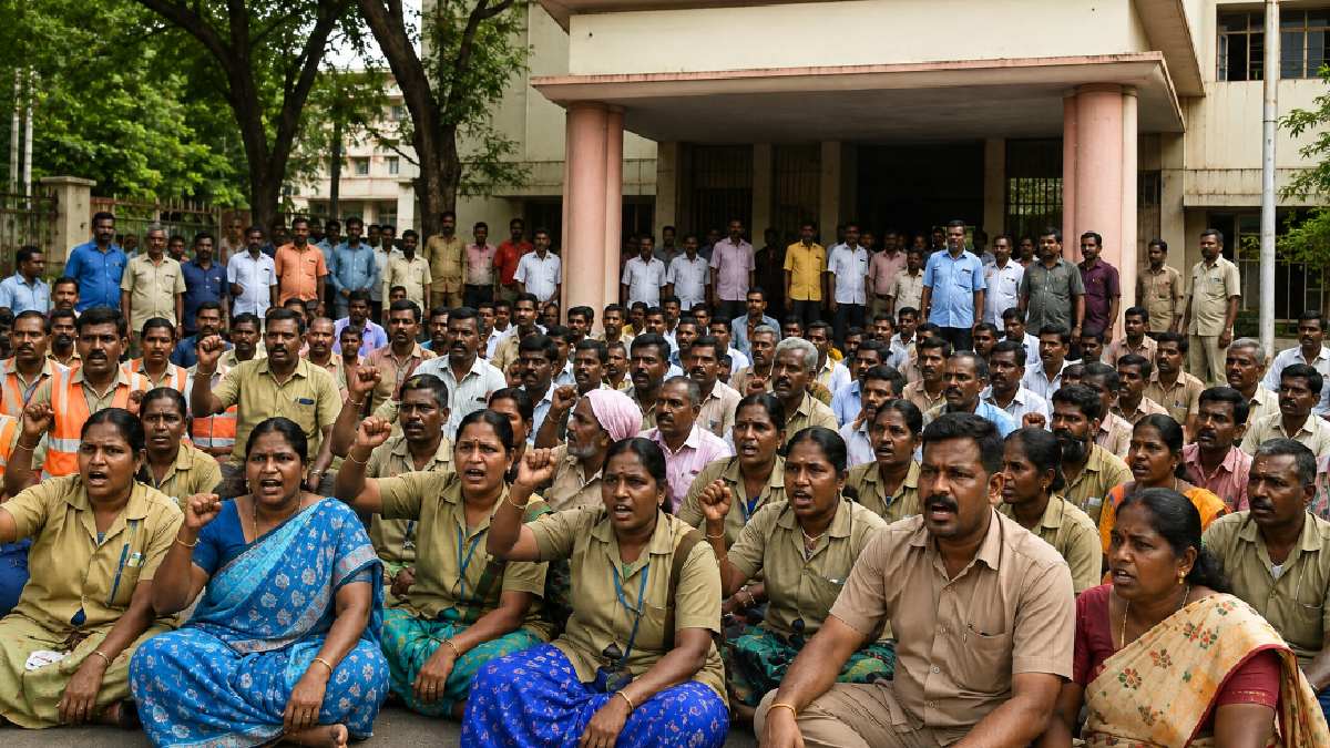 Protest Erupts in Erode After Assault on Conservancy Workers’ Supervisor