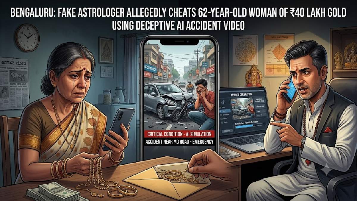 Bengaluru Fake Astrologer Allegedly Cheats 62-Year-Old Woman of ₹40 Lakh Gold Using AI Accident Video