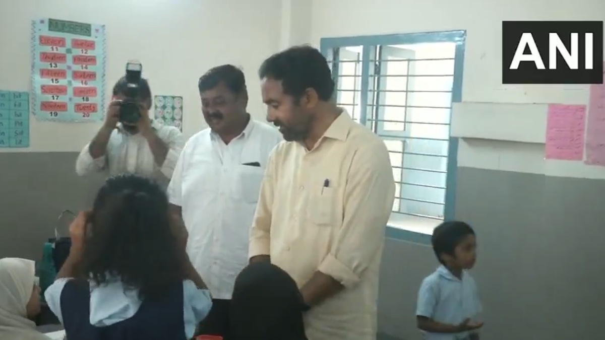 G Kishan Reddy Visits Government Schools in Amberpet, Calls for Better Hygiene