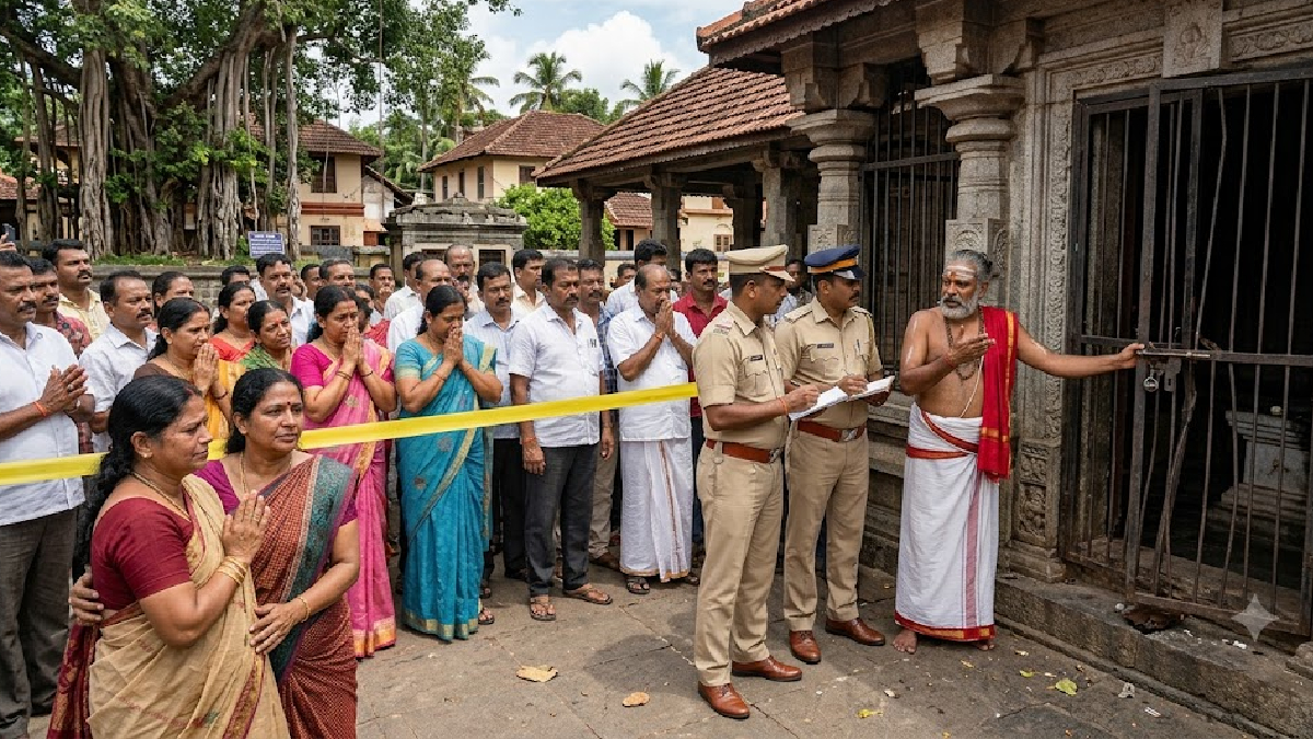 ಬೀಗ ಮುರಿದು ದೇವಾಲಯಕ್ಕೆ ನುಗ್ಗಿದ ಖದೀಮರು 12 ಕೆಜಿ ಬೆಳ್ಳಿ ಮಾಯ!!