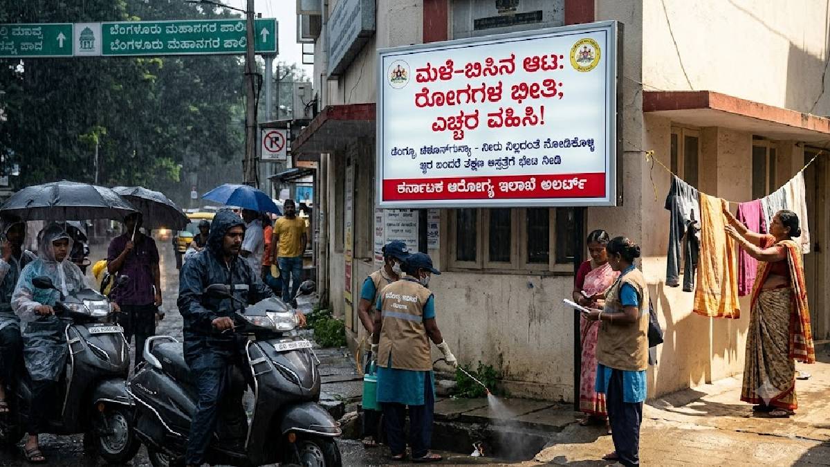 ಮಳೆ-ಬಿಸಿಲಿನ ವೈಪರೀತ್ಯದ ನಡುವೆ ಆರೋಗ್ಯ ಇಲಾಖೆ ಮುನ್ನೆಚ್ಚರಿಕೆ | Photo Credit: AI