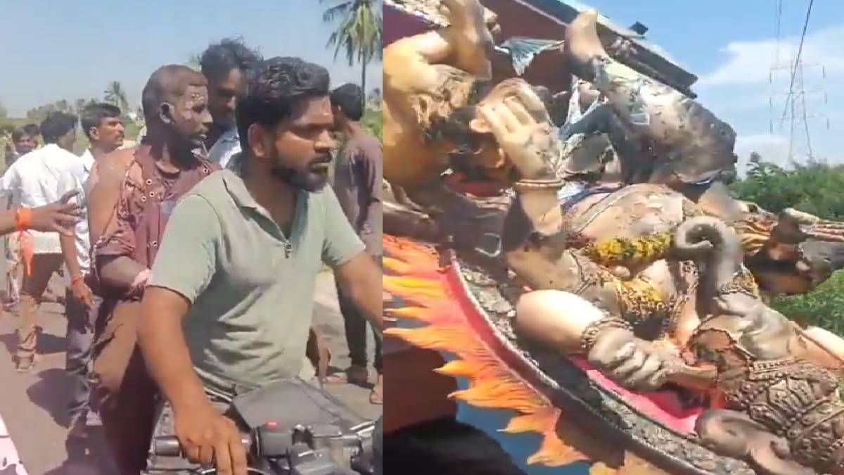 Hosapete Ganesha Idol Procession Tragedy: Devotees Electrocuted After Idol Comes in Contact With Live Wire