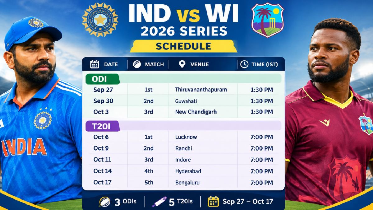India vs West Indies 2026 Series: Full Match Schedule, Venues, Timings And Where To Watch