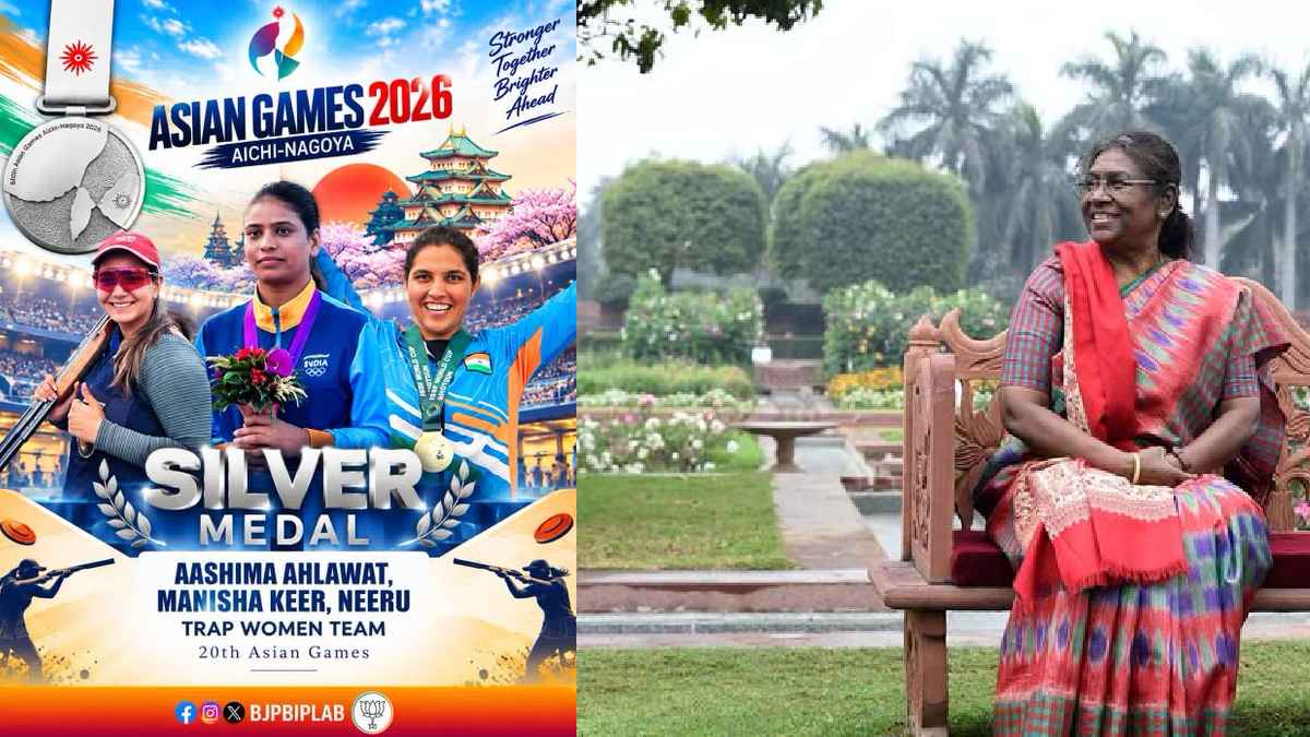 President Murmu Hails Indian Women’s Trap Team After Asian Games Silver