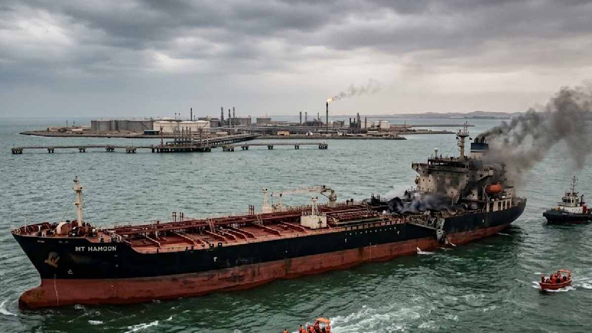 Iranian Oil TankeIranian Oil Tanker Reportedly Hit by Four US Missiles Off Kharg Island; Vessel Being Evacuated