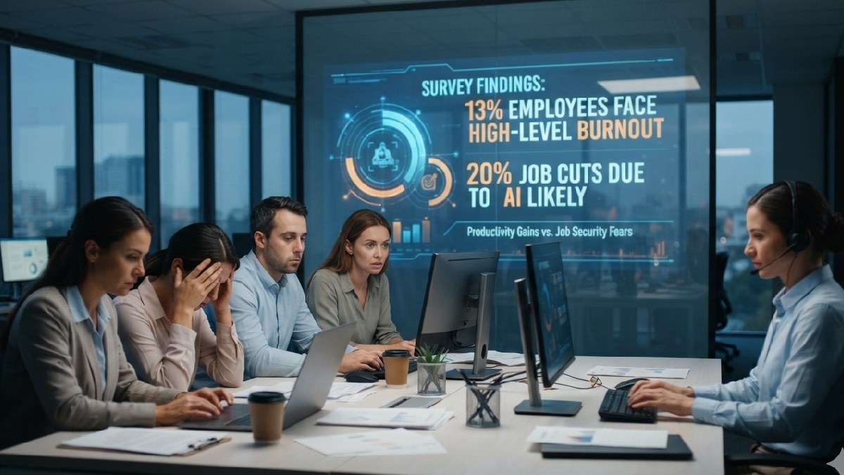 13% Employees Face High-Level Burnout, 20% Job Cuts Due to AI Likely: Survey