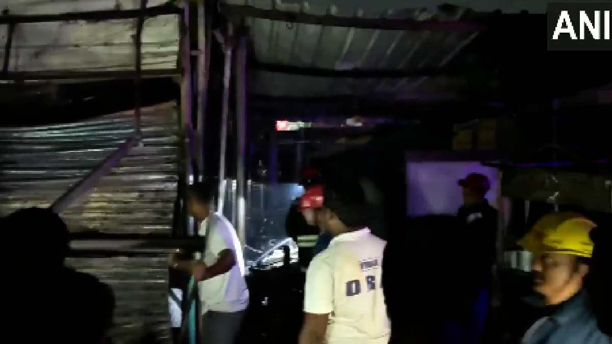 Fire breaks out at Madannapet vegetable market | Photo Credit: https://x.com/ANI