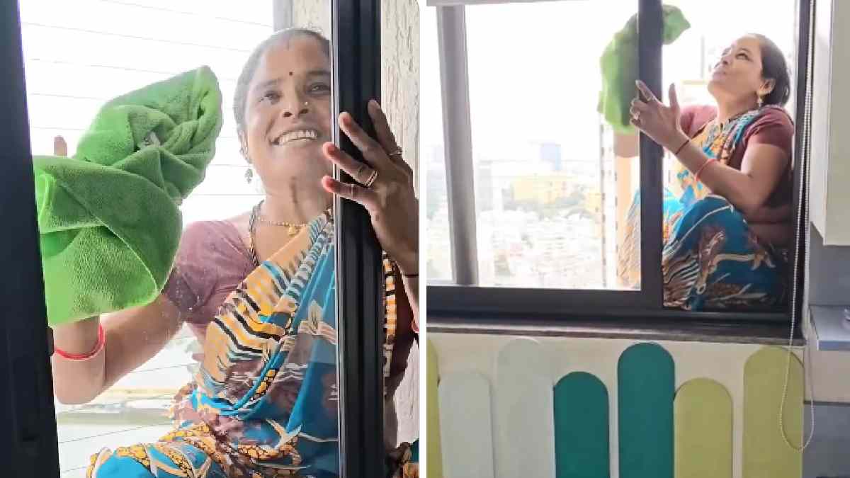 Viral Maid Video From 23rd Floor Sparks Outrage Over Dangerous Stunt | Photo Credit: https://x.com/Mercedes5494