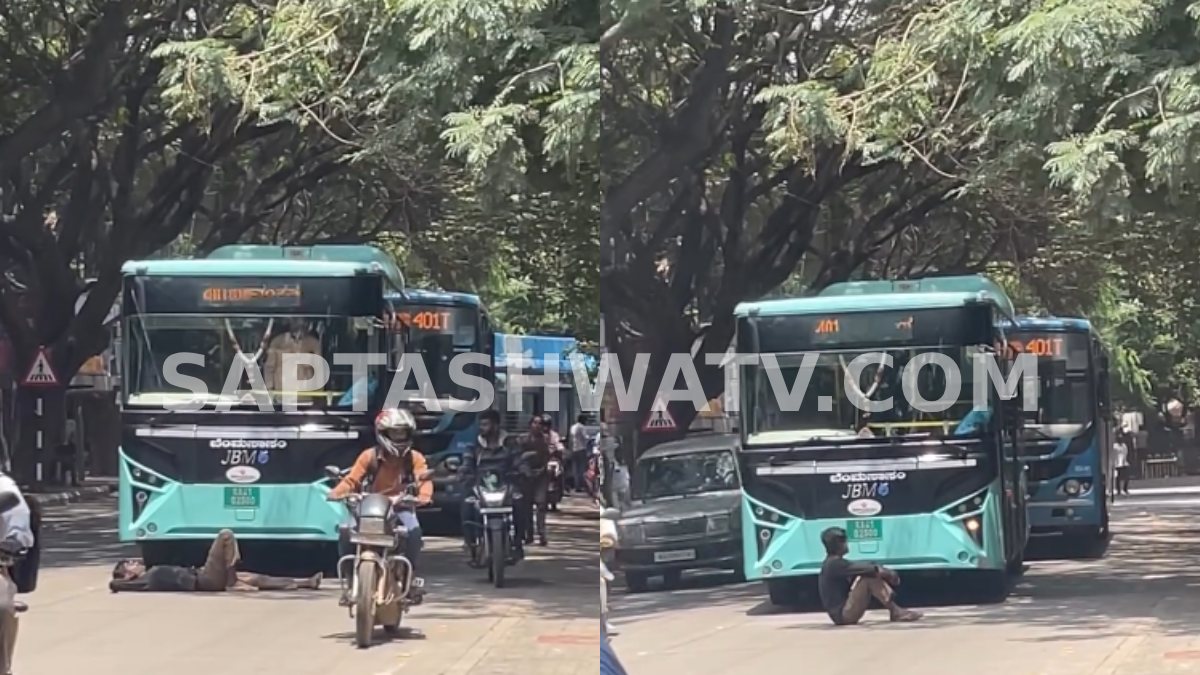 ಬಸ್ ತಡೆ ಕುಡುಕನ ಕಿರಿಕ್