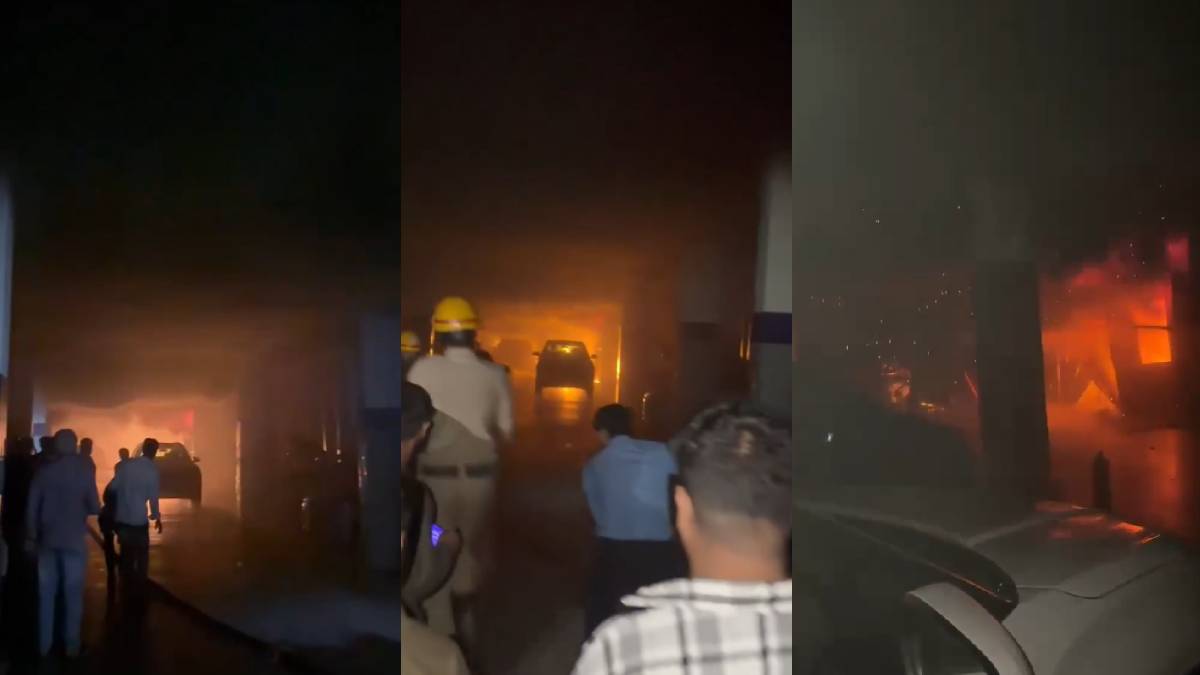Massive Fire Breaks Out at Car Showroom in Mangaluru’s Padil, Several Vehicles Damaged