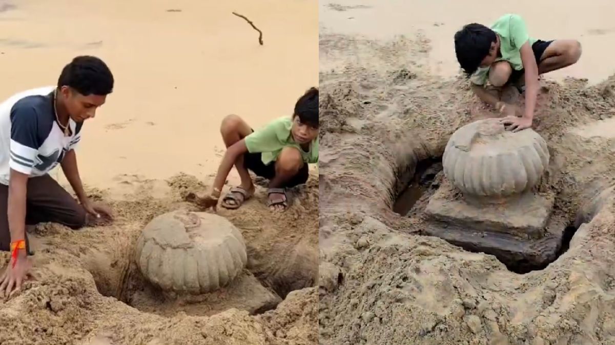 Odisha Coastal Erosion: Buried Gangadevi Temple Re-Emerges at Podampeta Beach After Years