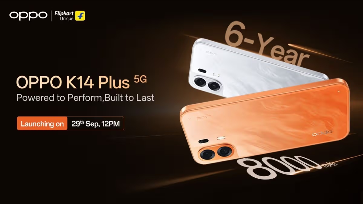 Oppo K14 Plus Launching September 29: 8,000mAh Battery, 144Hz AMOLED Display And More