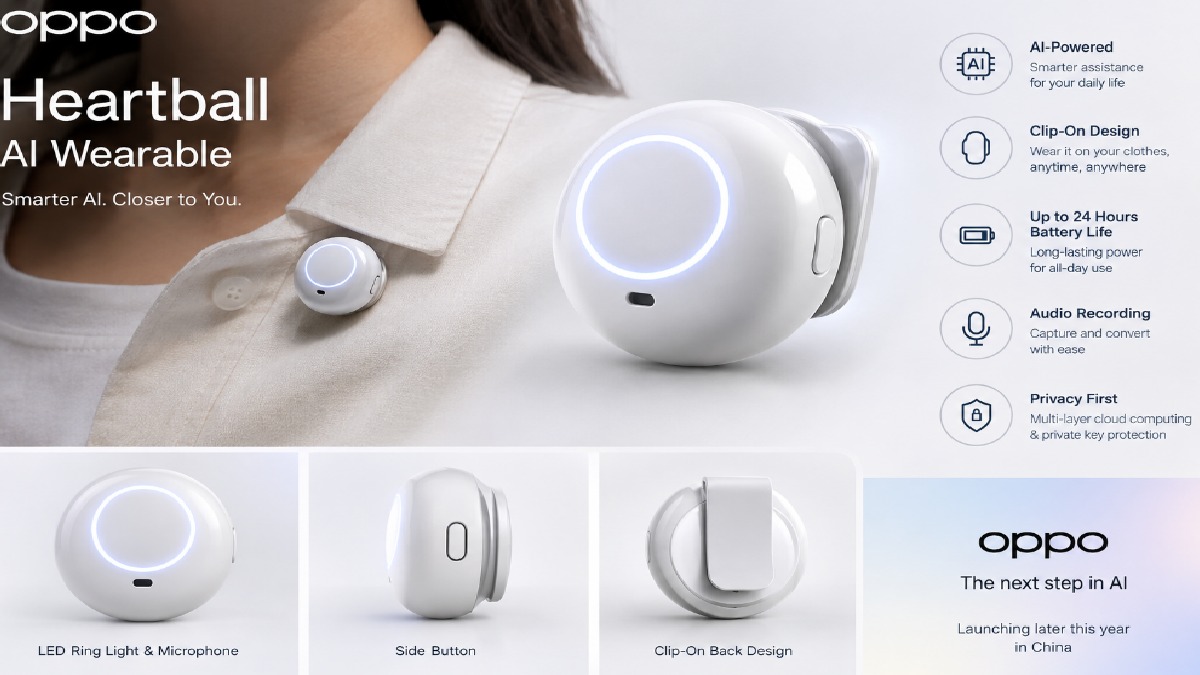 Oppo Heartball AI Wearable Launching This Year With Up To 24-Hour Battery Life