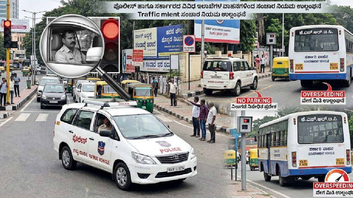 ಪೊಲೀಸ್-ಸರ್ಕಾರಿ ವಾಹನಗಳೇ ಟ್ರಾಫಿಕ್ ರೂಲ್ಸ್ ಬ್ರೇಕ್! 85 ಸಾವಿರಕ್ಕೂ ಅಧಿಕ ಪ್ರಕರಣಗಳು ಬಹಿರಂಗ!!