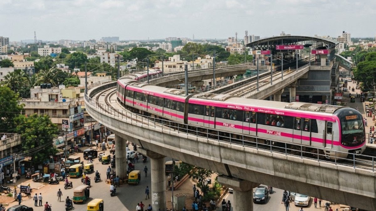 ಬೆಂಗಳೂರು ಪಿಂಕ್ ಲೈನ್ ಮೆಟ್ರೋ | Photo Credit: AI