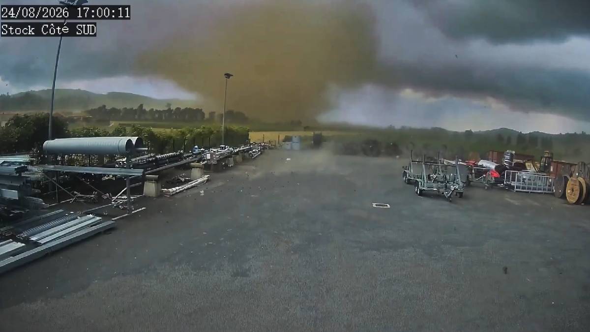 Insane CCTV Footage Captures Powerful EF3 Tornado Ripping Through Pomas, France