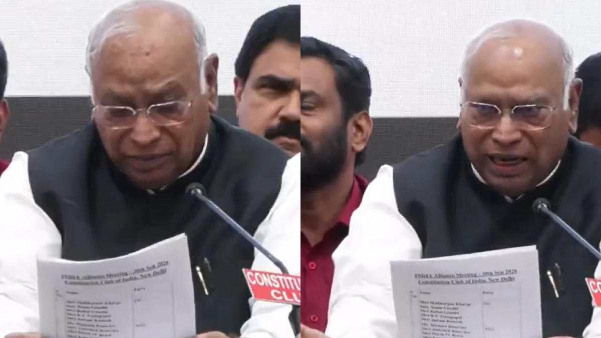 INDIA Alliance Meeting: Kharge Says Five Rallies Planned Over ‘Vote Chori’ Row | Photo Credit: https://x.com/ANI/