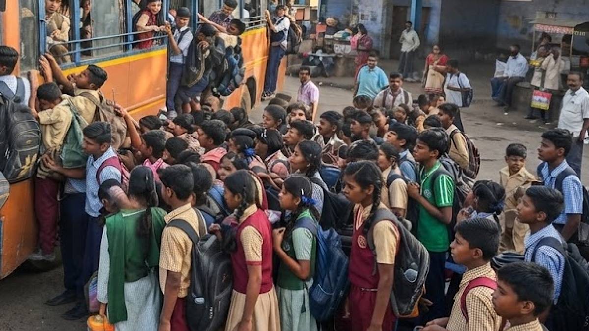 ರಬಕವಿ-ಬನಹಟ್ಟಿಯಲ್ಲಿ ಬಸ್‌ಗಳ ಕೊರತೆ; ತುಂಬಿ ತುಳುಕುವ ಬಸ್‌ಗಳಲ್ಲಿ ವಿದ್ಯಾರ್ಥಿಗಳ ಪರದಾಟ!!