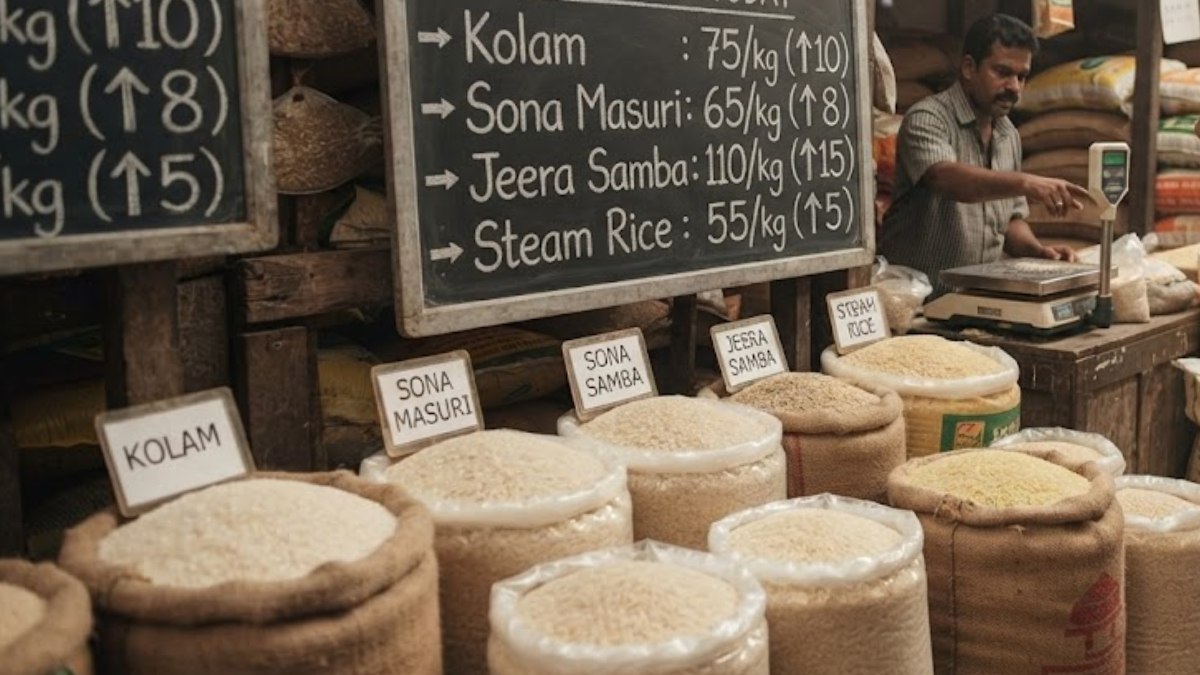 ಅಕ್ಕಿ ಬೆಲೆ ಏರಿಕೆ | Photo Credit: AI