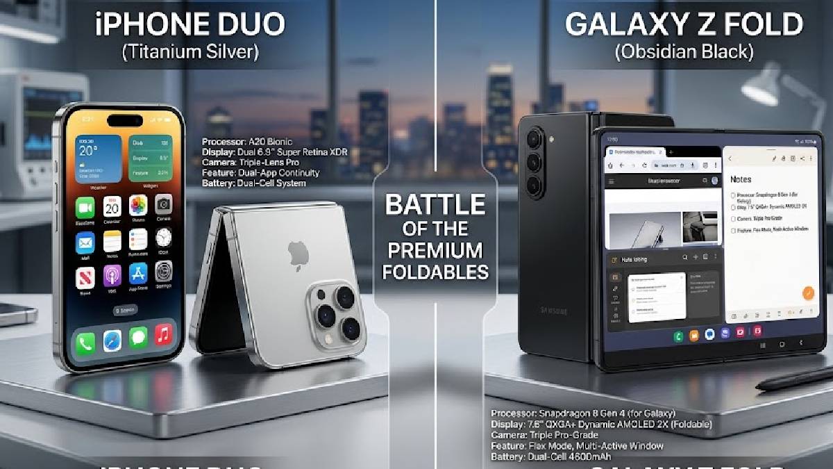 ಫೋಲ್ಡಬಲ್ ಫೋನ್‌ಗಳ ಕದನ- iPhone Duo ಅಥವಾ Galaxy Z Fold 8, ಯಾರದ್ದು ಮೇಲುಗೈ!!