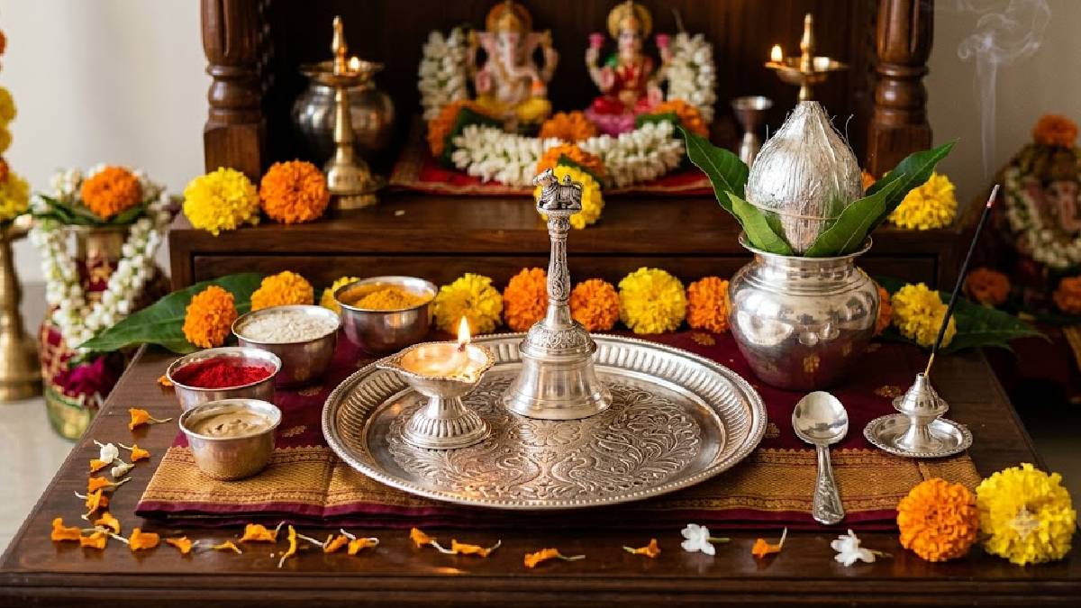 ಪೂಜೆಯಲ್ಲಿ ಬೆಳ್ಳಿ ಪಾತ್ರೆ ಏಕೆ ಬಳಸುತ್ತಾರೆ? ಆಧ್ಯಾತ್ಮಿಕ ಮತ್ತು ವೈಜ್ಞಾನಿಕ ಕಾರಣಗಳು | Photo Credit: AI
