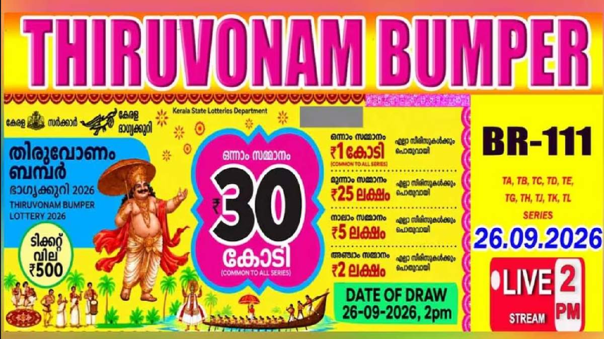 Kerala Thiruvonam Bumper BR-111 Lottery Result 2026: ₹30 Crore First Prize Goes to TL 360615