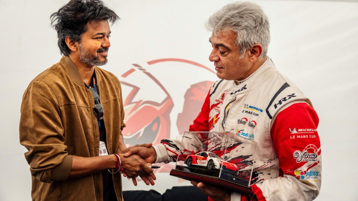 CM Vijay’s Special Gift for Ajith Kumar: Signed Porsche 911 GT3 Cup Model Takes Fans by Surprise
