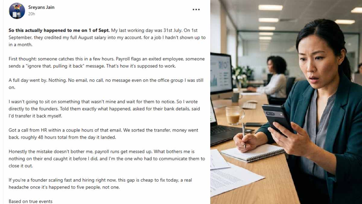 Ex-Employee Gets Full August Salary in September:Then Returns It Himself After Payroll Misses the Erro