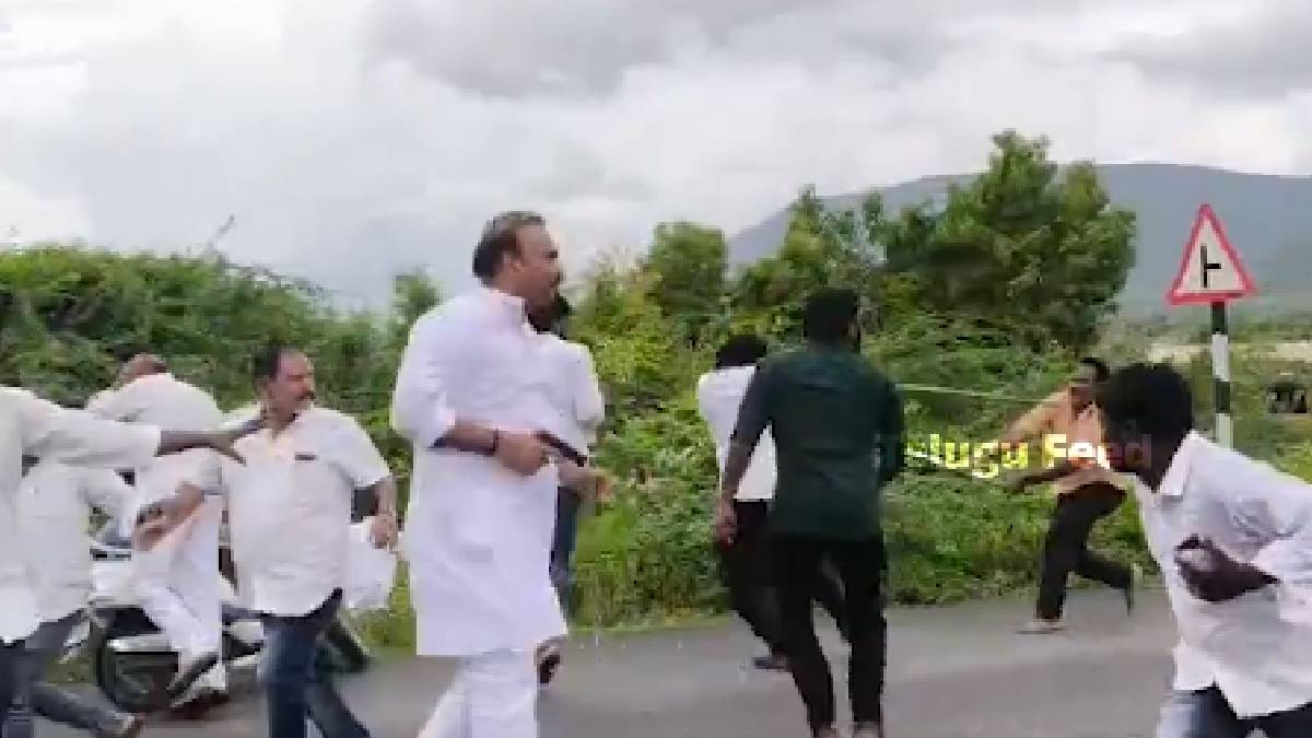 TDP Leader Virangam with a Gun on the Highway