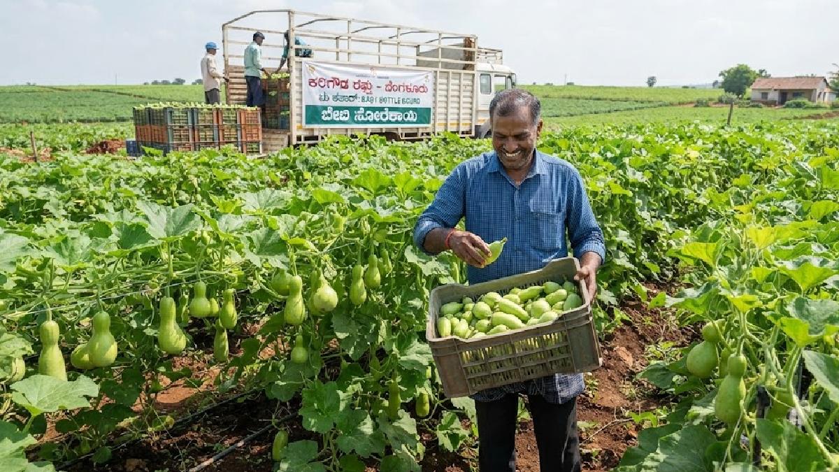 ಬೇಬಿ ಸೋರೆಕಾಯಿ ಬೆಳೆದು ತಿಂಗಳಿಗೆ ₹15 ಲಕ್ಷ ಆದಾಯ; ಕತಾರ್‌ಗೆ ರಫ್ತಾಗುತ್ತಿದೆ ಬೆಂಗಳೂರಿನ ರೈತನ ಬೆಳೆ!!