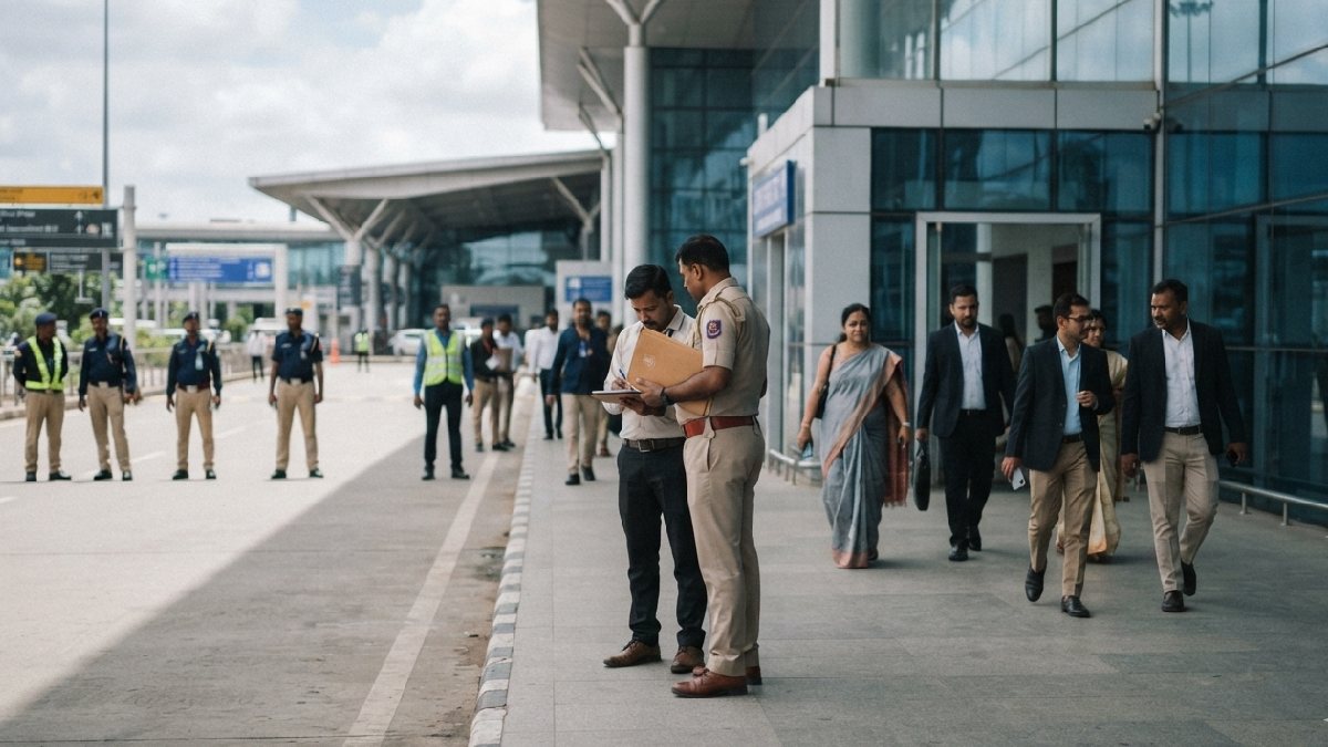 Bengaluru airport amid a reported workplace harassment case. | Photo Credit: AI Image